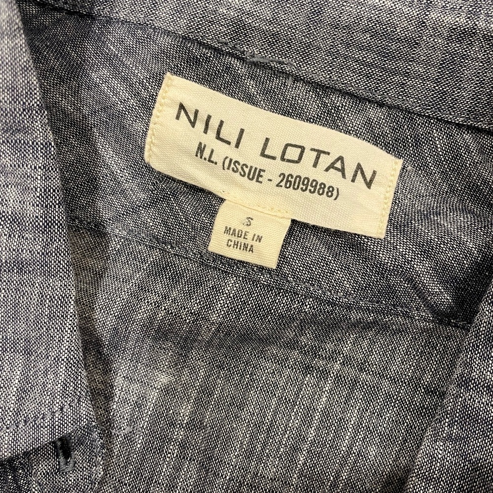 Nili Lotan dark blue chambray button down - Picture 2 of 5